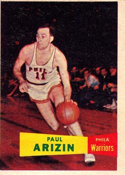 1957-58 Topps #10 Paul Arizin Front