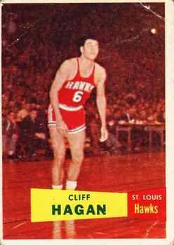 1957-58 Topps #37 Cliff Hagan Front