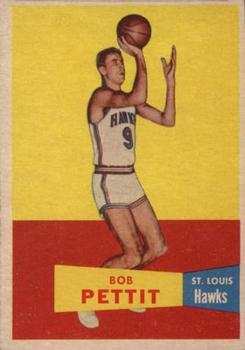1957-58 Topps #24 Bob Pettit Front