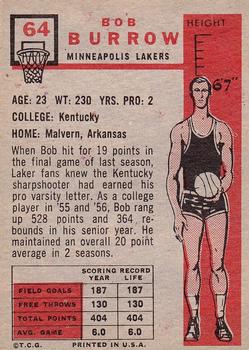 1957-58 Topps #64 Bob Burrow Back