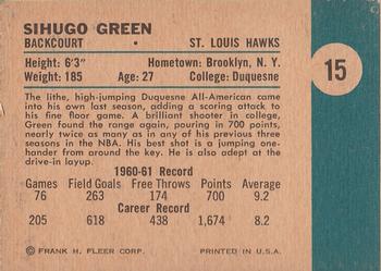 1961-62 Fleer #15 Sihugo Green Back
