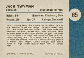 1961-62 Fleer #65 Jack Twyman Back