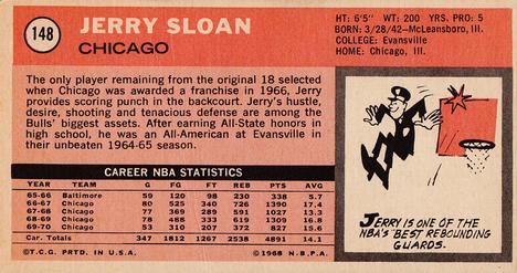 1970-71 Topps #148 Jerry Sloan Back