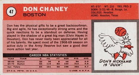 1970-71 Topps #47 Don Chaney Back