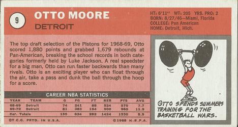 1970-71 Topps #9 Otto Moore Back