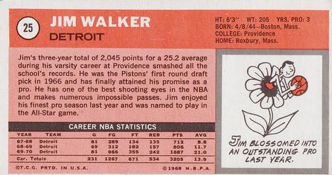 1970-71 Topps #25 Jim Walker Back