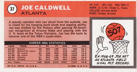 1970-71 Topps #37 Joe Caldwell Back