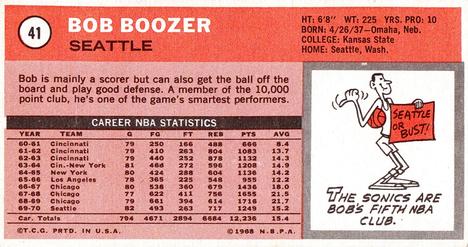 1970-71 Topps #41 Bob Boozer Back