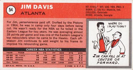 1970-71 Topps #54 Jim Davis Back