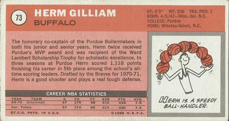 1970-71 Topps #73 Herm Gilliam Back