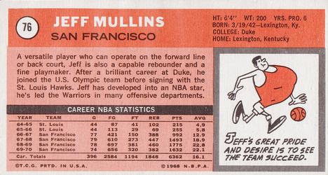 1970-71 Topps #76 Jeff Mullins Back