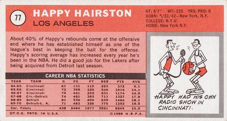 1970-71 Topps #77 Happy Hairston Back