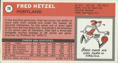 1970-71 Topps #79 Fred Hetzel Back