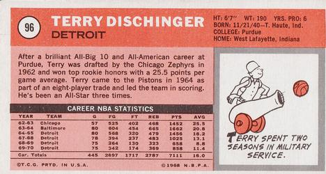 1970-71 Topps #96 Terry Dischinger Back