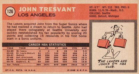 1970-71 Topps #126 John Tresvant Back