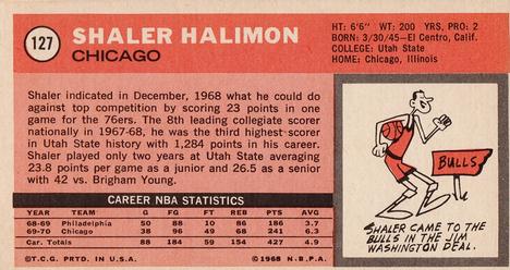 1970-71 Topps #127 Shaler Halimon Back