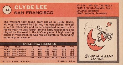 1970-71 Topps #144 Clyde Lee Back