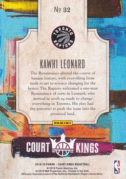 2018-19 Panini Court Kings - Renaissance Men #32 Kawhi Leonard Back