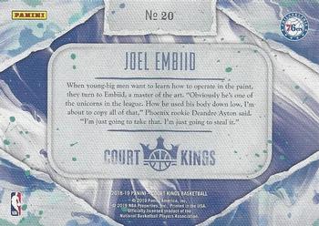 2018-19 Panini Court Kings - Points in the Paint #20 Joel Embiid Back