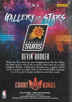 2018-19 Panini Court Kings - Gallery of Stars #3 Devin Booker Back