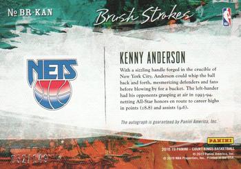2018-19 Panini Court Kings - Brush Strokes #BR-KAN Kenny Anderson Back
