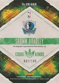 2018-19 Panini Court Kings - Court Kings Autographs #CK-SBR Shawn Bradley Back