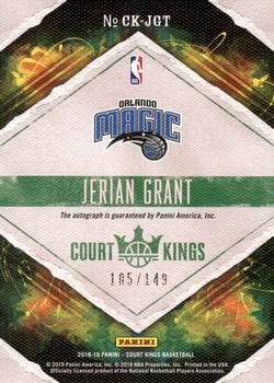 2018-19 Panini Court Kings - Court Kings Autographs #CK-JGT Jerian Grant Back
