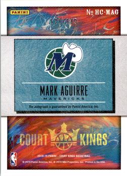 2018-19 Panini Court Kings - High Court Signatures #HC-MAG Mark Aguirre Back