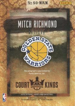 2018-19 Panini Court Kings - Sovereign Signatures #SO-MRM Mitch Richmond Back