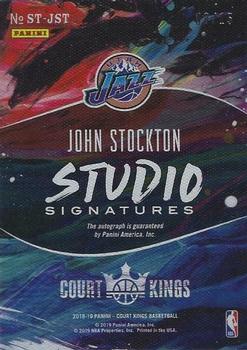 2018-19 Panini Court Kings - Studio Signatures Ruby #ST-JST John Stockton Back