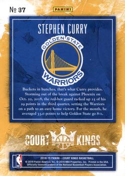 2018-19 Panini Court Kings - International #37 Stephen Curry Back