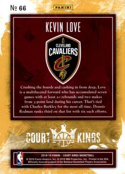 2018-19 Panini Court Kings - International #66 Kevin Love Back