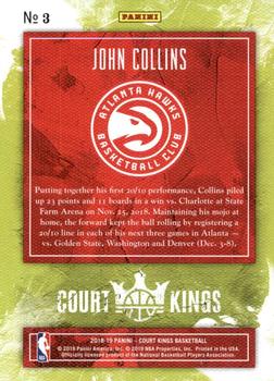 2018-19 Panini Court Kings - Jade #3 John Collins Back