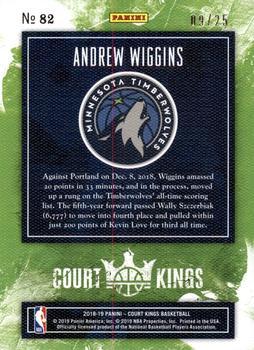 2018-19 Panini Court Kings - Sapphire #82 Andrew Wiggins Back