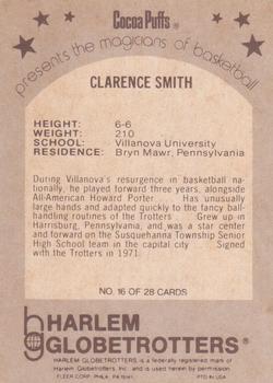 1971 Fleer Cocoa Puffs Harlem Globetrotters #16 Clarence Smith Back