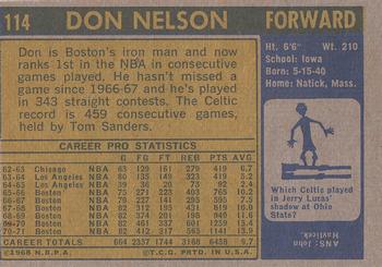 1971-72 Topps #114 Don Nelson Back