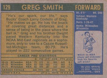 1971-72 Topps #129 Greg Smith Back