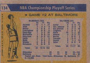 1971-72 Topps #134 NBA Playoffs Game 2 Back