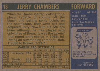 1971-72 Topps #13 Jerry Chambers Back