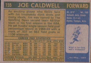 1971-72 Topps #155 Joe Caldwell Back
