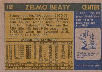 1971-72 Topps #165 Zelmo Beaty Back