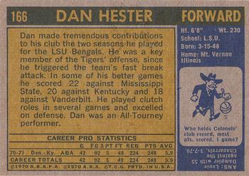 1971-72 Topps #166 Dan Hester Back
