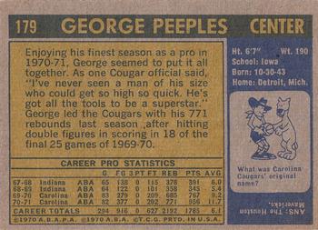 1971-72 Topps #179 George Peeples Back