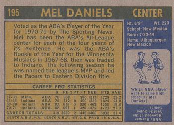 1971-72 Topps #195 Mel Daniels Back