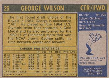 1971-72 Topps #26 George Wilson Back