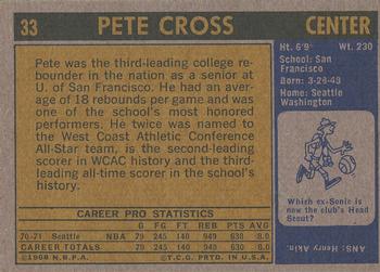 1971-72 Topps #33 Pete Cross Back