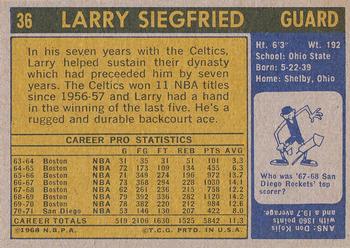 1971-72 Topps #36 Larry Siegfried Back