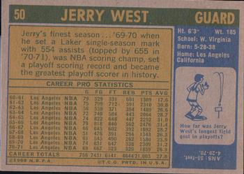 1971-72 Topps #50 Jerry West Back