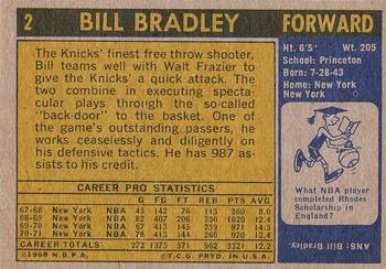 1971-72 Topps #2 Bill Bradley Back