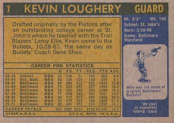 1971-72 Topps #7 Kevin Loughery Back